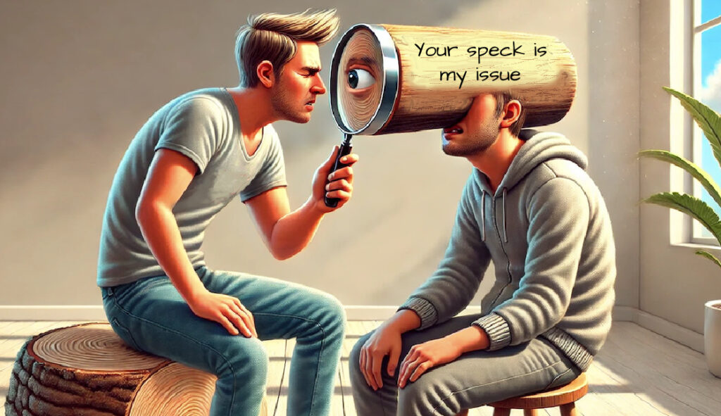 Notice the log that is in your own eye